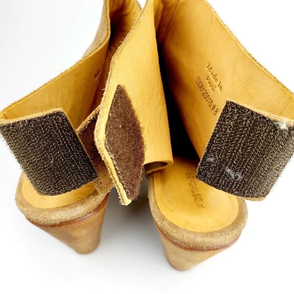 $541 A DETACHER  Ankle Booties Brown Suede 8 Open Heel Round Toe Made in PERU - Picture 10 of 12
